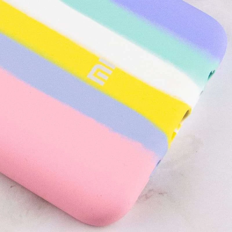 Чохол Silicone Case Райдуга з закритим низом на Xiaomi Poco X4 Pro 5G – Рожевий / Бузковий. Фото 2 з 3