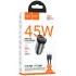 АЗП Hoco NZ16B Rigorous PD45W (2USB-C) + кабель Type-C to Type-C – Metal grey. Фото 2 з 7