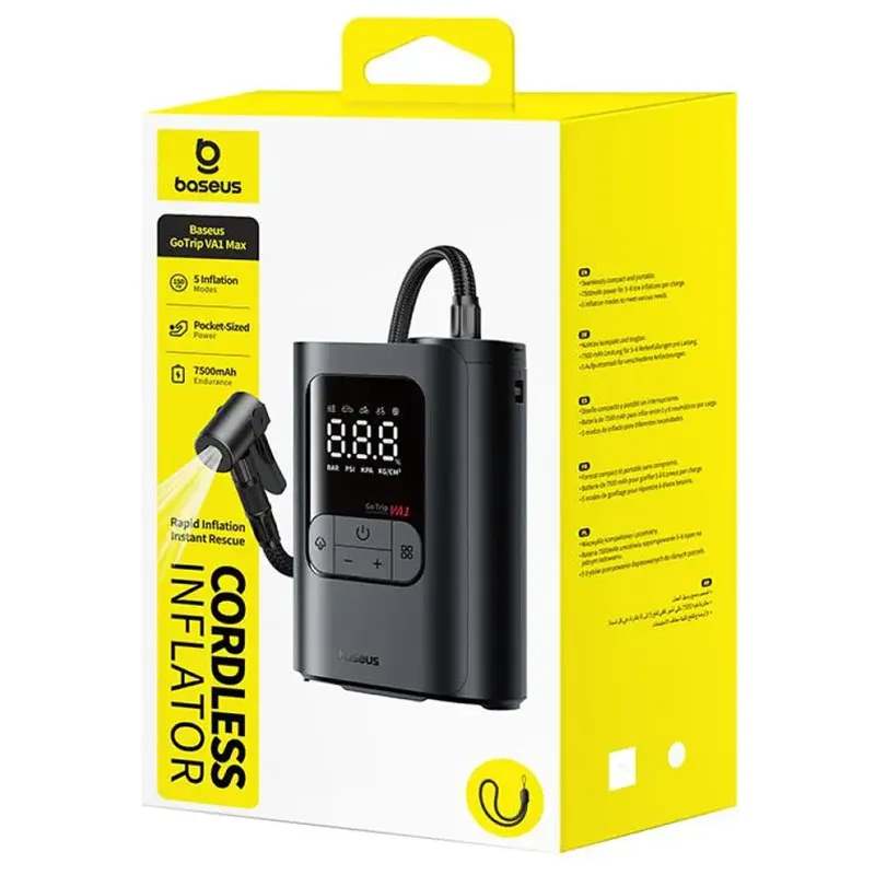 Автомобильный насос Baseus GoTrip VA1 Super Mini (C01196) – Cosmic Black. Фото 2 из 3