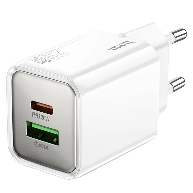 МЗП Hoco N46 Glorious PD20W+QC3.0 (1USB-A/1C) – White. Фото 2 з 4