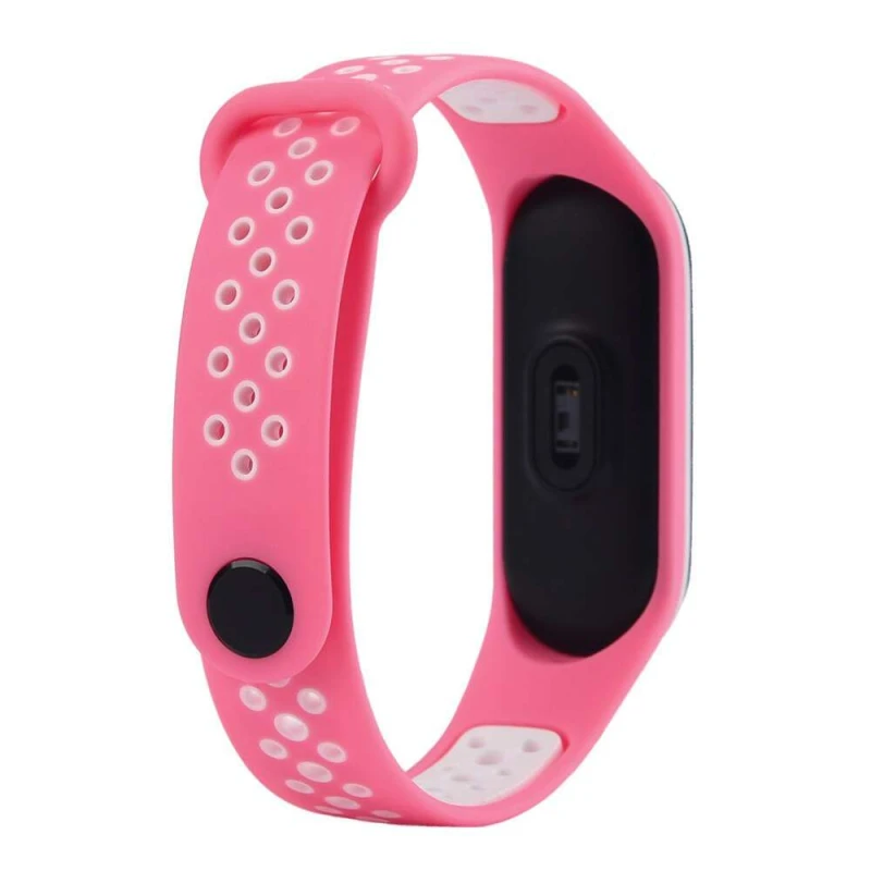 Ремешок Sport для Xiaomi Mi Band 3/4 – Розовый / Белый. Фото 3 из 4