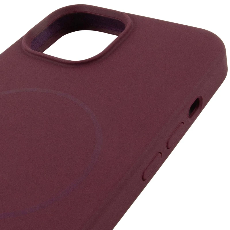 Чохол Silicone Armor Max no logo with MagSafe для Apple iPhone 12 (6.1") – Бордовий / Plum. Фото 5 з 6