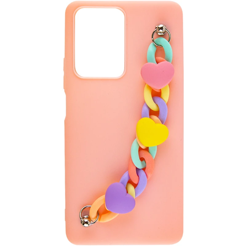 

Чехол Heart с цепочкой для Xiaomi 11T / 11T Pro (Pink Sand)