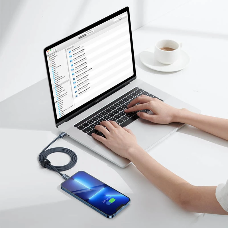 Дата кабель Baseus Crystal Shine Series Type-C to Lightning 20W (1.2m) (CAJY00020) – Black. Фото 7 з 7