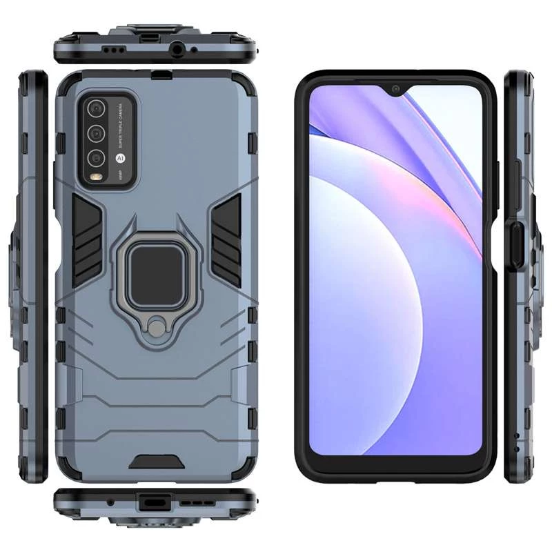 Протиударний чохол Transformer з кільцем на Xiaomi Redmi Note 9 4G / Redmi 9 Power – Сірий / Metal slate. Фото 4 з 5