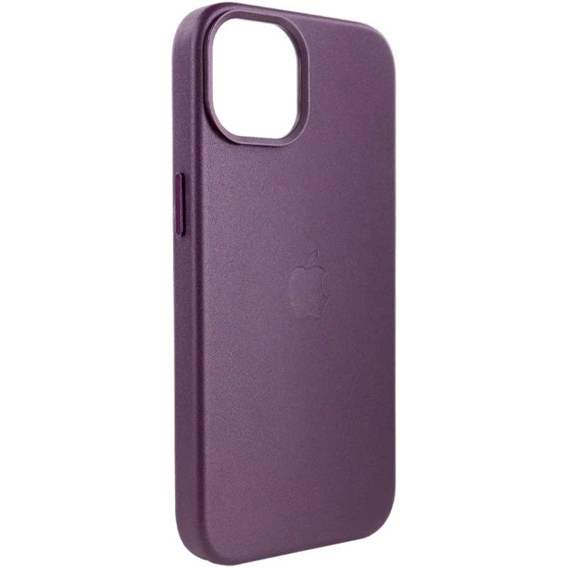 Кожаный чехол Leather Case с MagSafe для Apple iPhone 14 (6.1") – Dark violet. Фото 7 из 9