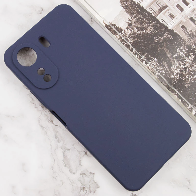 Кольоровий силіконовий чохол GETMAN із закритою камерою для Xiaomi Redmi 13C – Синій / Midnight Blue. Фото 4 з 14