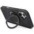 Шкіряна ретро накладка з кільцем та Magnetic Safe на Apple iPhone 16 – Black. Фото 2 з 6