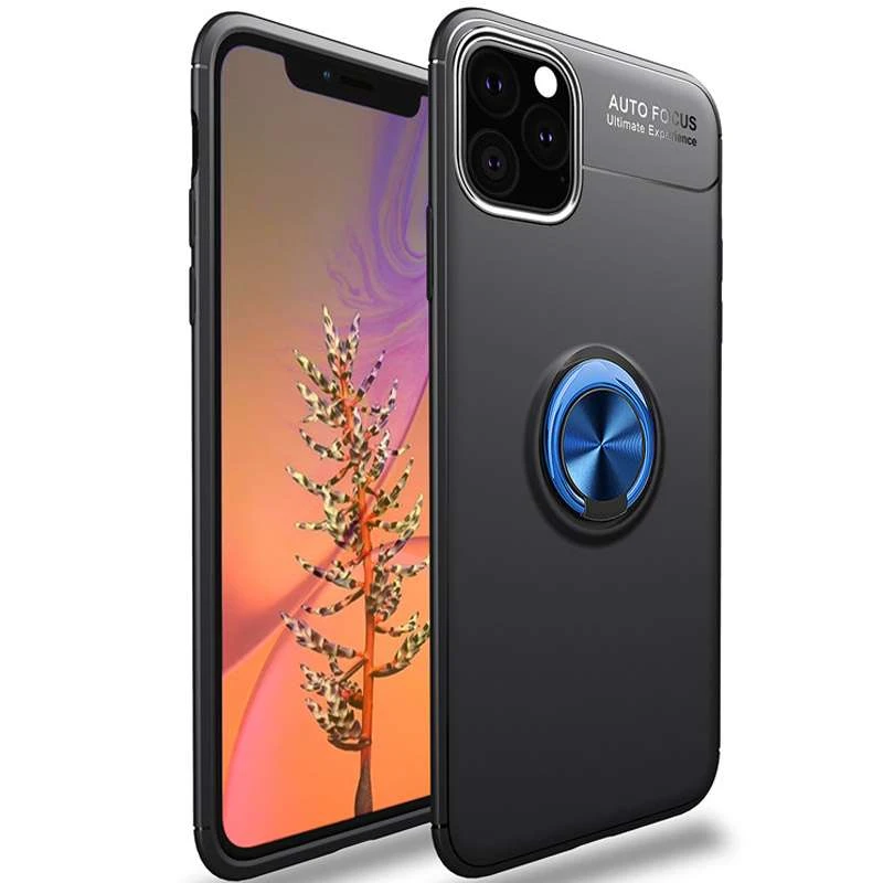 

Чехол Deen ColorRing с кольцом для Apple iPhone 12 Pro (6.1") (Черный / Синий), Чорний / синій