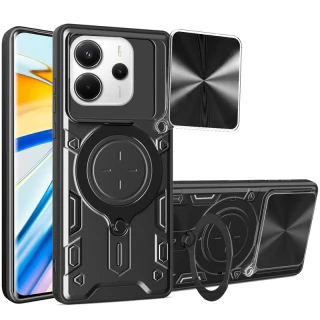 Ударостійкий чохол Bracket Ringstand із захисною шторкою для камери на Xiaomi Redmi Note 14 4G (Europe version) фото 1 з 7