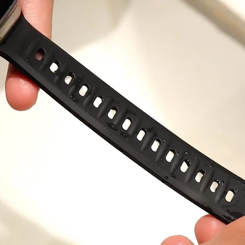 Ремінець BlueO Fluoro Rubber Sport для Apple Watch 42(ser.1-3)/44/45/46/49mm – Black. Фото 3 з 6