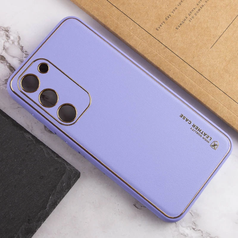 Шкіряний чохол Xshield на Samsung Galaxy S23 – Бузковий / Dasheen. Фото 7 з 10