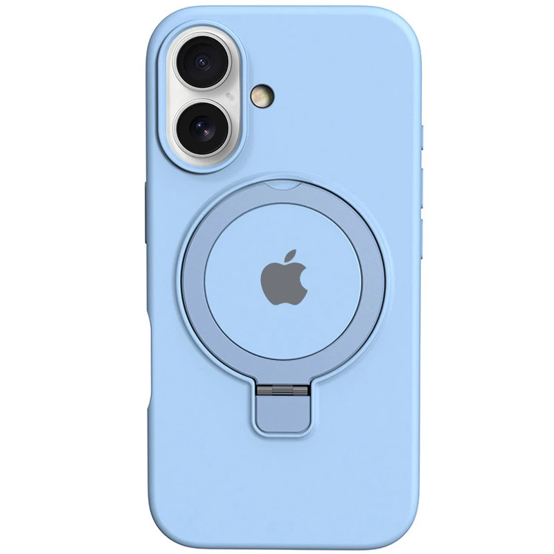 Силіконовий чохол Full Protective з кільцем-тримачем Apple iPhone 16 – Blue. Фото 2 з 4