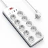 Подовжувач WIWU S008 Power Strip PD20W (2USB-A/2C/10xSocket) (2m) – White. Фото 1 з 4