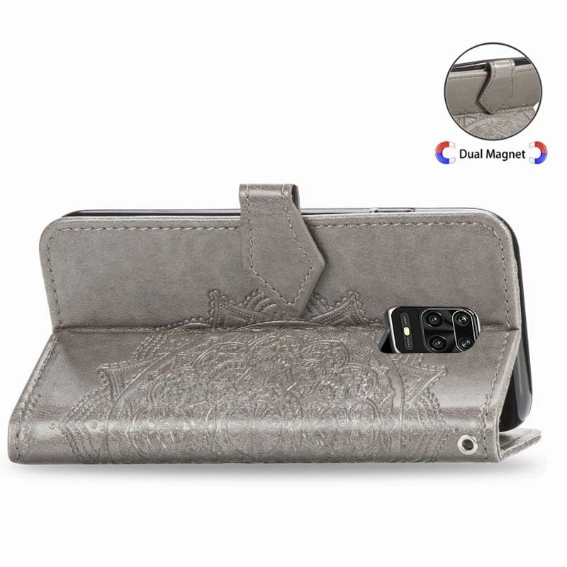 Шкіряний чохол-книжка Art Case з візитницею для Xiaomi Redmi Note 9s / Note 9 Pro / Note 9 Pro Max – Сірий. Фото 7 з 8