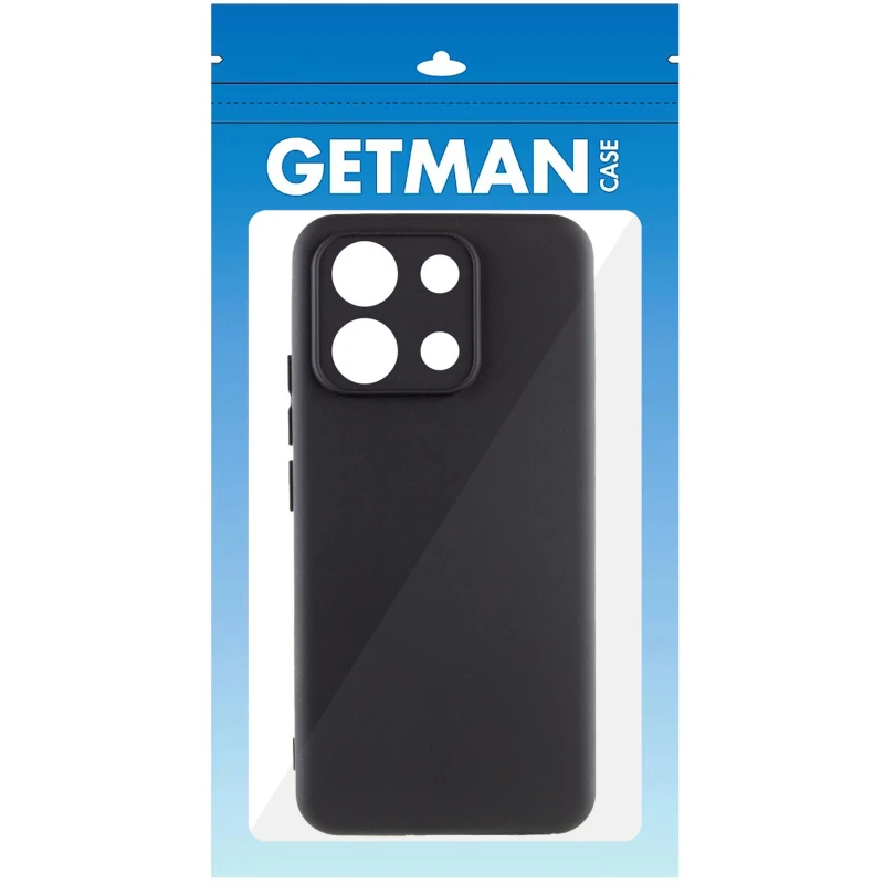 Кольоровий силіконовий чохол GETMAN із закритою камерою для Xiaomi Redmi Note 13 Pro 4G – Чорний / Black. Фото 6 з 6