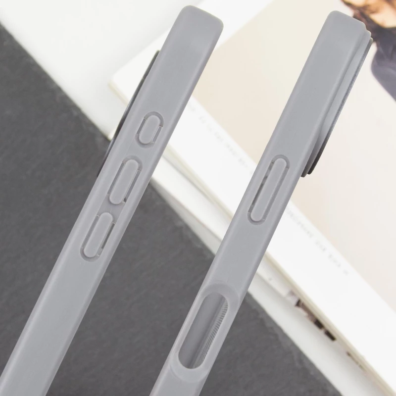 Прозорий силіконовий чохол з кольоровою на окантовкою на Apple iPhone 16 – Grey. Фото 7 з 9