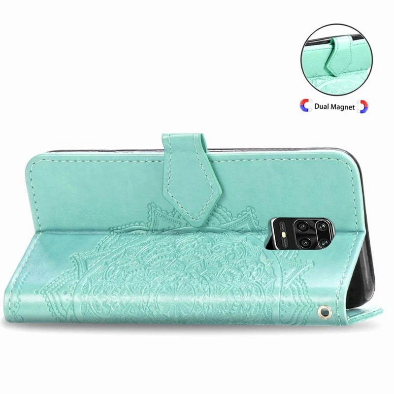 Шкіряний чохол-книжка Art Case з візитницею для Xiaomi Redmi Note 9s / Note 9 Pro / Note 9 Pro Max – Бірюзовий. Фото 6 з 7