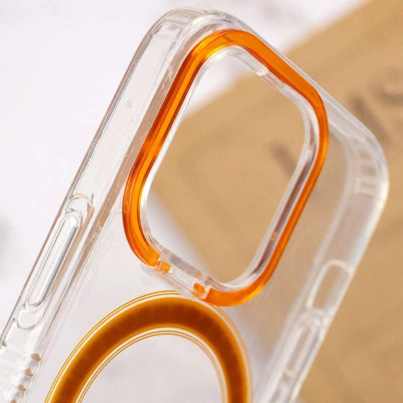 TPU чехол с цветной окантовкой камеры с MagSafe для Apple iPhone 14 (6.1") – Желтый. Фото 7 из 7