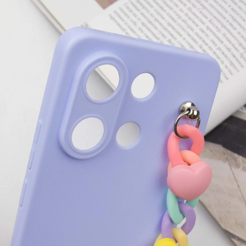 Чехол Heart с цепочкой для Xiaomi Poco X6 – Lilac Blue. Фото 8 из 11
