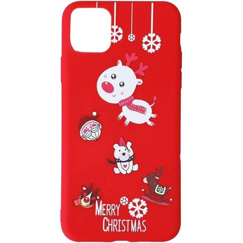 

Пластикова накладка Merry Christmas на Apple iPhone 11 (6.1") (Олень / Сніжинки)