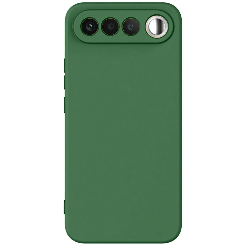Цветной силиконовый чехол GETMAN с закрытой камерой на Realme 16 5G – Зеленый / Dark green. Фото 1 из 1