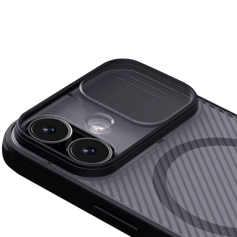 Пластиковая накладка Nillkin Pro со шторкой для камеры и магнитом для Apple iPhone 17 (6.3") – Transparent black. Фото 4 Пластиковая накладка Nillkin Pro со шторкой для камеры и магнитом для Apple iPhone 17 (6.3") – Transparent black. Фото 4 из 5
