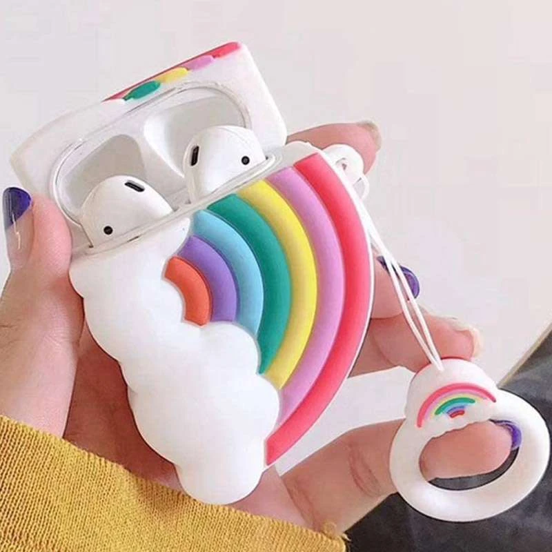 Силіконовий футляр Fairy Tale series для навушників AirPods 1/2 – Rainbow. Фото 2 з 6