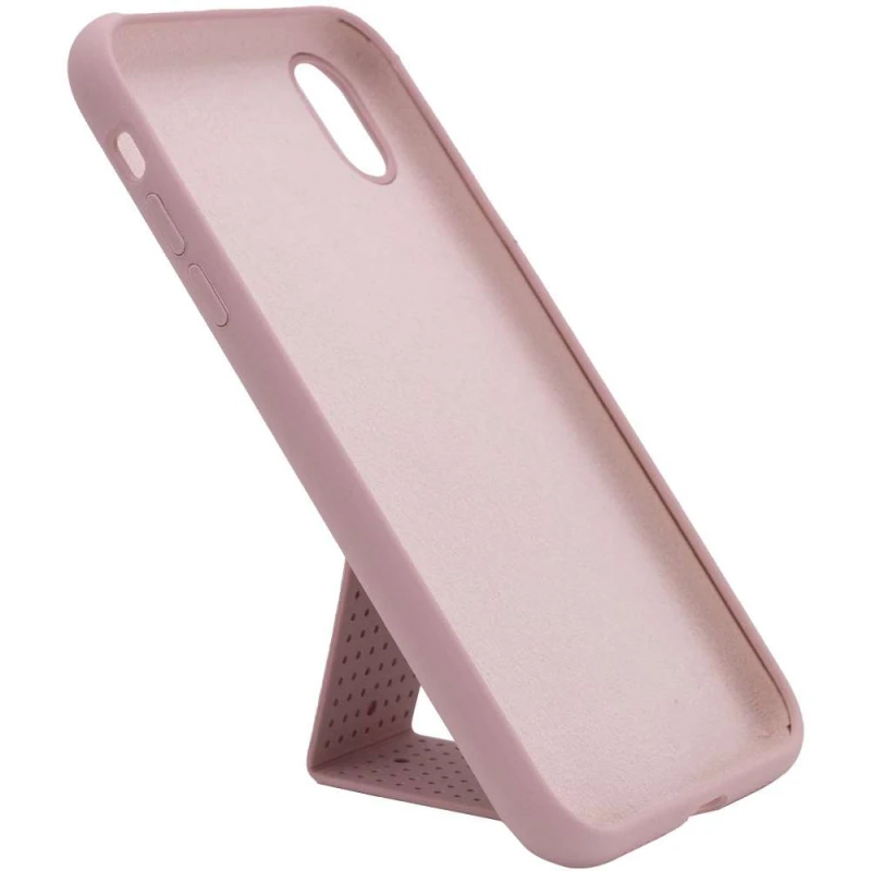 Чохол Silicone Case з тримачем на Apple iPhone XS Max (6.5") – Рожевий / Pink Sand. Фото 3 з 5