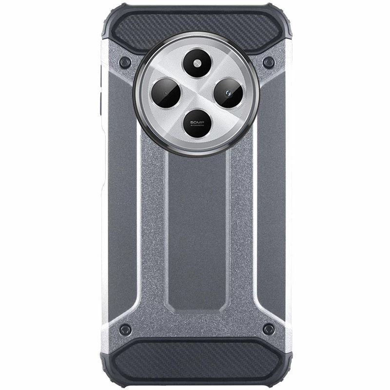 Противоударный чехол с усиленными углами Immortal для Xiaomi Redmi 14C / Poco C75 – Металл / Gun Metal. Фото 1 из 4