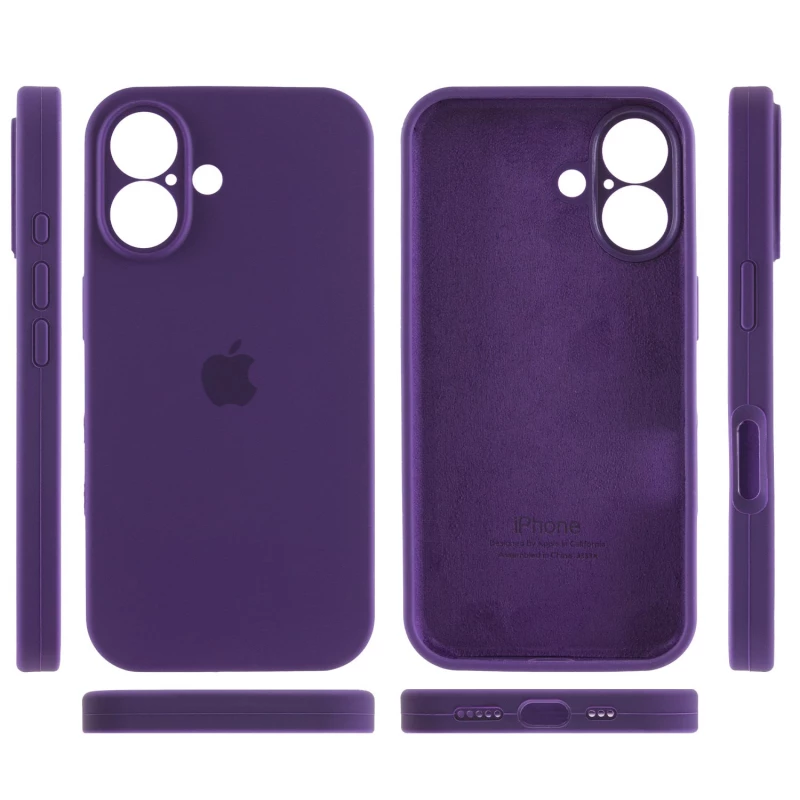 Чехол Silicone Case с защитой камеры для Apple iPhone 16 – Фиолетовый / Amethyst. Фото 3 из 6