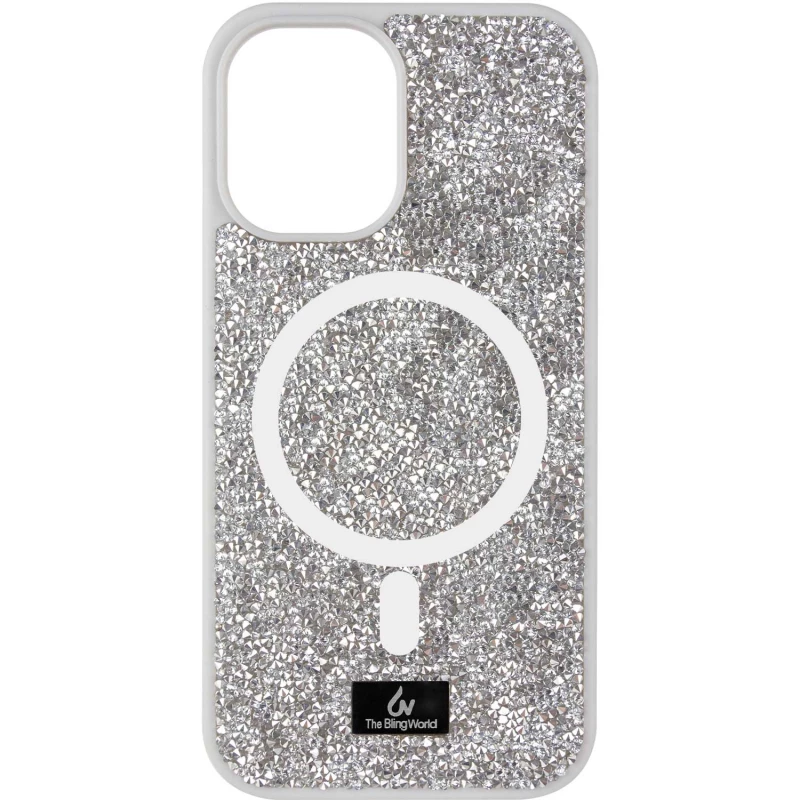 TPU чохол Bling World with MagSafe для Apple iPhone 15 (6.1") – silver. Фото 1 з 1