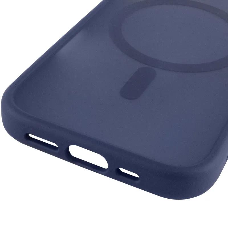 TPU+PC чехол Metal Buttons with Magnetic Fit для Apple iPhone 17 (6.3") – Синий / Navy Blue. Фото 6 из 6