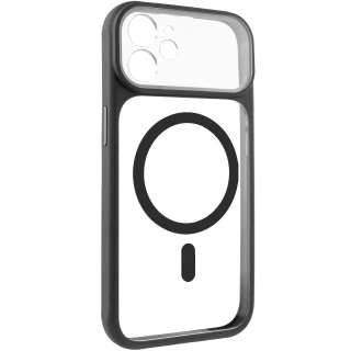 Чохол TPU+PC GETMAN Moon Clear with MagSafe для Apple iPhone 12 (6.1") — Black