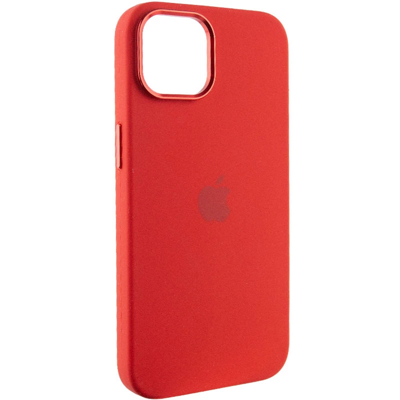 Чехол Silicone Case с металлическими кнопками для Apple iPhone 14 (6.1") – Красный / Red. Фото 2 из 9