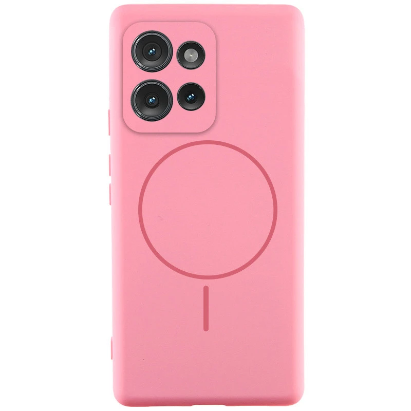 Чехол Silicone Cover Lakshmi Full Camera (AA) with Magnetic Fit для Motorola Edge 60 Pro – Розовый / Light pink. Фото 1 из 4