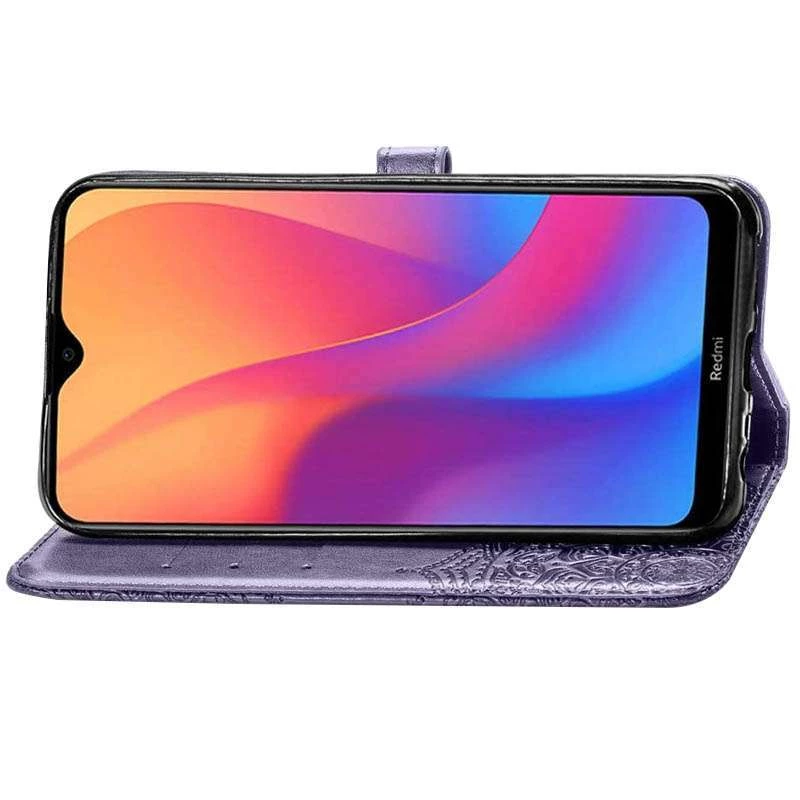Шкіряний чохол-книжка Art Case з візитницею для Xiaomi Redmi 8a – Фіолетовий. Фото 4 з 5