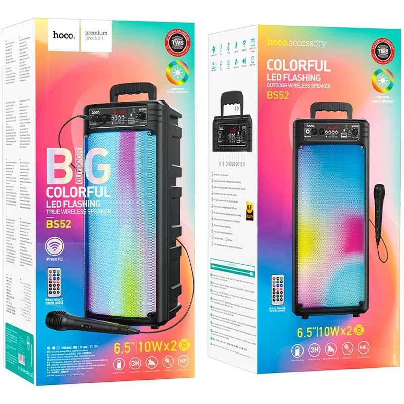 Bluetooth колонка Hoco BS52 Billowing outdoor с микрофоном – Black. Фото 6 из 8