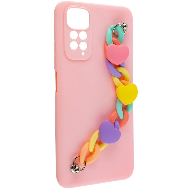 Чехол Heart с цепочкой для Xiaomi Redmi Note 11 (Global) / Note 11S – Pink Sand. Фото 3 из 8