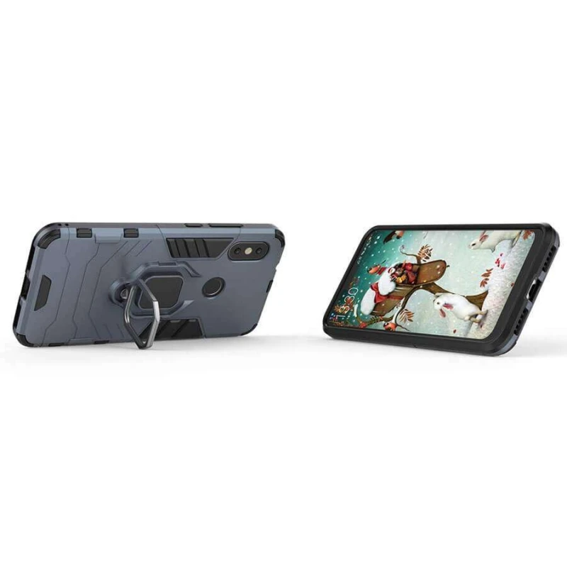 Протиударний чохол Transformer з кільцем на Xiaomi Mi A2 Lite / Xiaomi Redmi 6 Pro – Сірий / Metal slate. Фото 2 з 2
