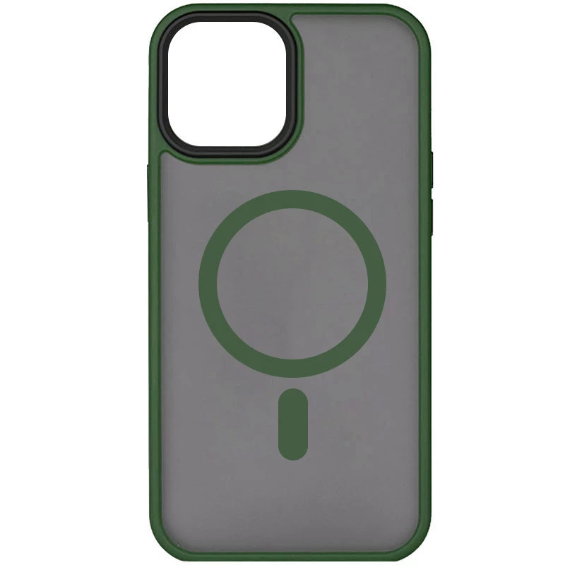 

TPU+PC с металлическими кнопками и MagSafe для Apple iPhone 15 (6.1") (Зеленый), Зелений