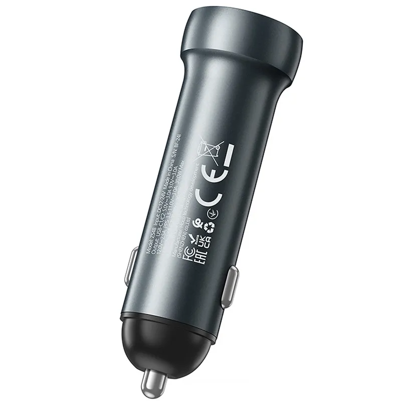 АЗУ Hoco Z54B Prosperous PD60W (2USB-C) – Metal grey. Фото 3 из 4