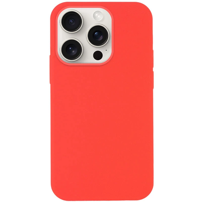 Чехол с закрытым низом Silicone Case для Apple iPhone 16 Pro – Арбузный / Watermelon red. Фото 2 из 4