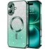 Чохол з блискітками, захисними лінзами на камеру та MagSafe на Apple iPhone 16 Plus – Зелений / Emerald. Фото 2 з 2