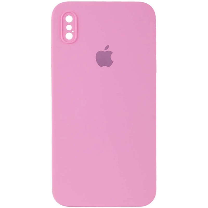 

Чехол Silicone Case Square с защитой камеры для Apple iPhone XS (5.8") (Розовый / Light pink), Рожевий / light pink
