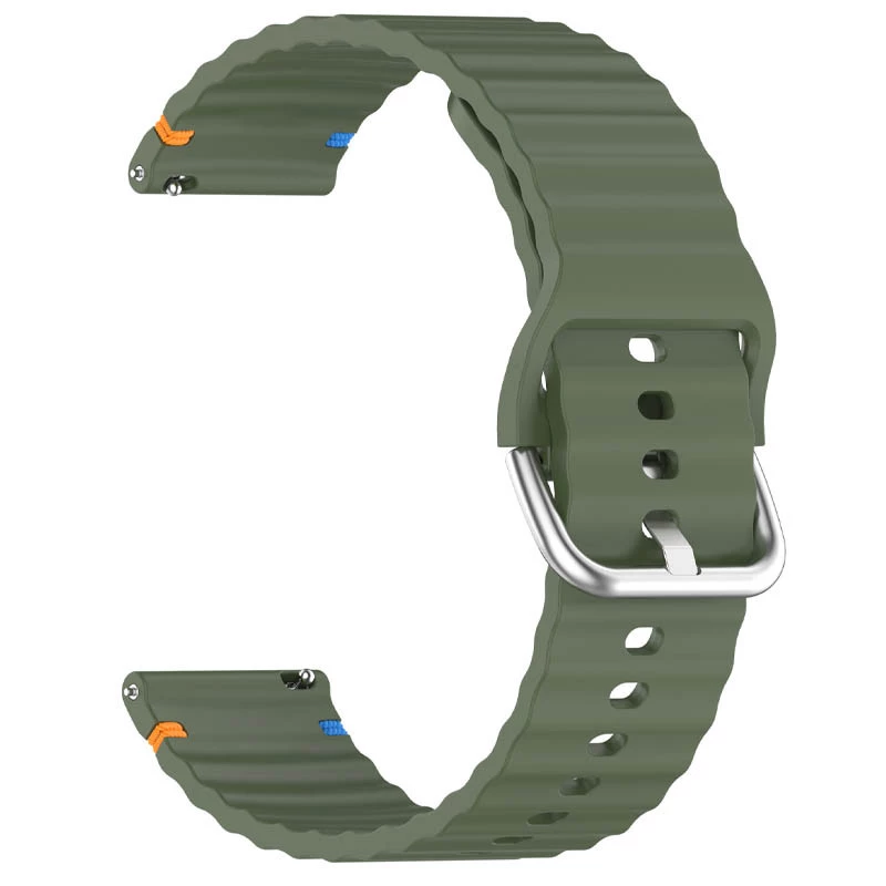 Силіконовий ремінець Wavy для Smart Watch 22mm – Dark Olive. Фото 2 з 2