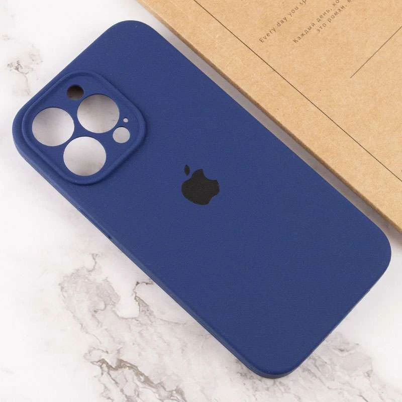 Чехол Silicone Case с защитой камеры для Apple iPhone 14 Pro Max (6.7") – Синий / Deep navy. Фото 8 из 9