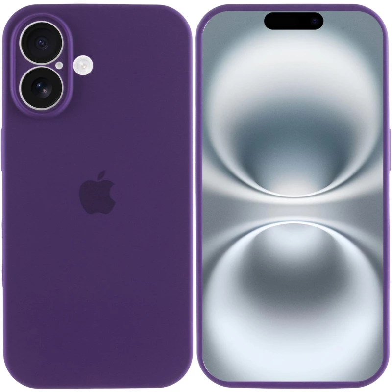Чехол Silicone Case с защитой камеры для Apple iPhone 16 – Фиолетовый / Amethyst. Фото 2 из 6