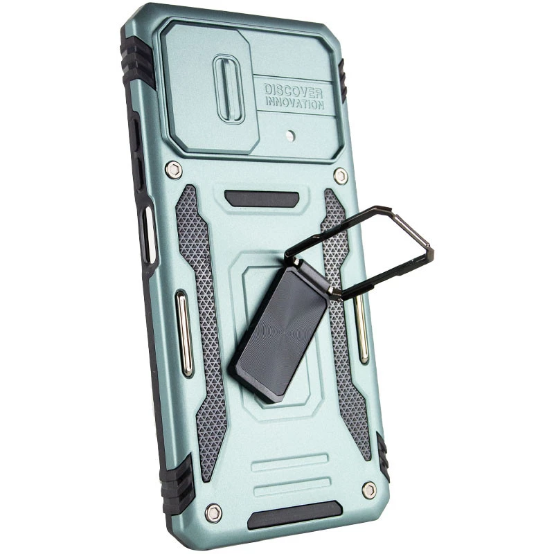 Ударостійкий чохол Square Ring зi шторкою на камеру на Xiaomi Redmi Note 12 5G – Зелений / Light Green. Фото 4 з 6