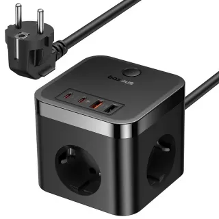 Подовжувач Baseus PowerCombo PD30W+QC3.0 (2USB-A/2C/2Socket) (1.5m) (BPS30) фото 1 з 1
